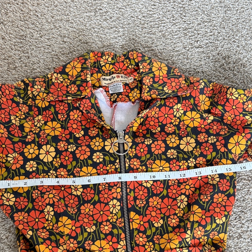 Miracle Eye Marigold Floral Zip-Up Romper - Picture 9 of 10